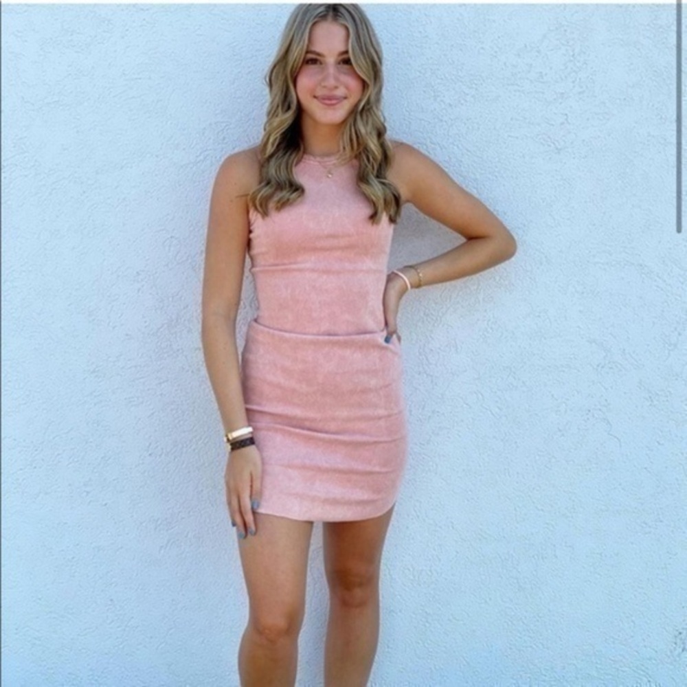 Tan Bodycon mini dress​